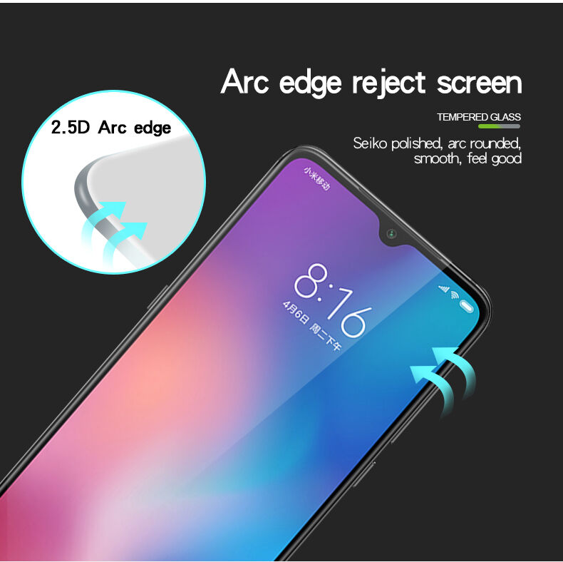 Pinwuyo Tvrdené sklo 3D pre Xiaomi Mi 9 - čierne