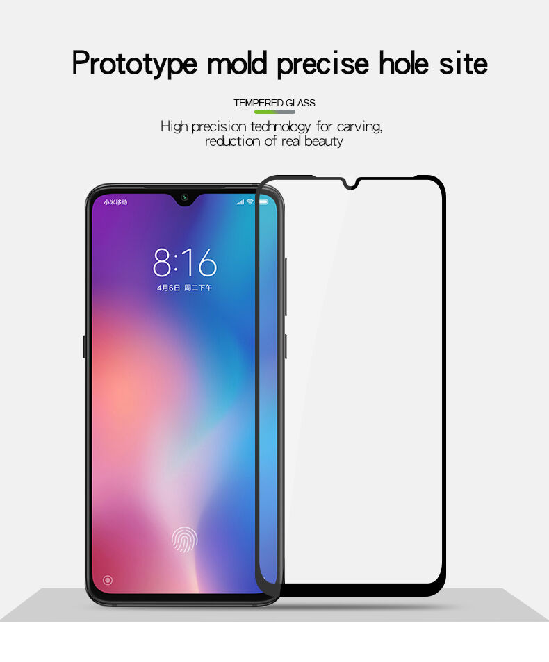 Pinwuyo Tvrdené sklo 3D pre Xiaomi Mi 9 - čierne