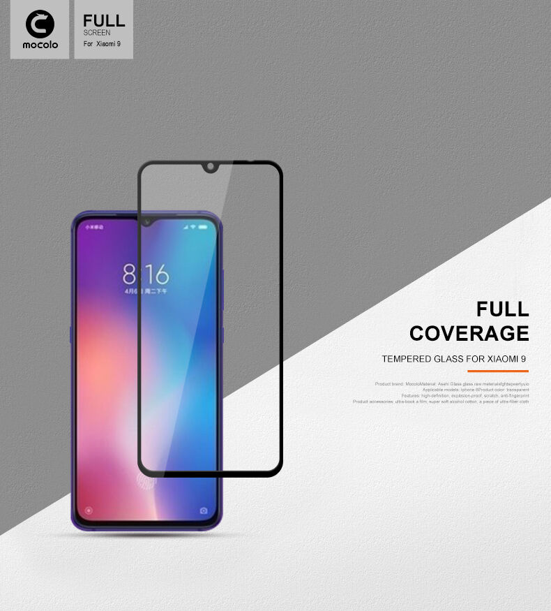 Mocolo Tvrdené sklo 3D pre Xiaomi Mi 9 - čierne