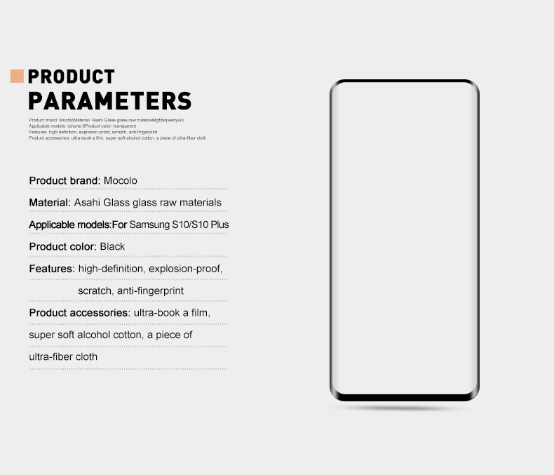 Mocolo Tvrdené sklo 3D pre Samsung Galaxy S10 - čierne