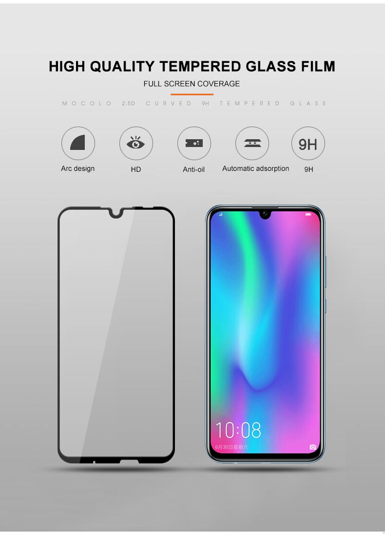 Mocolo Tvrdené sklo 3D pre Honor 10 Lite / Huawei P Smart (2019) - čierne