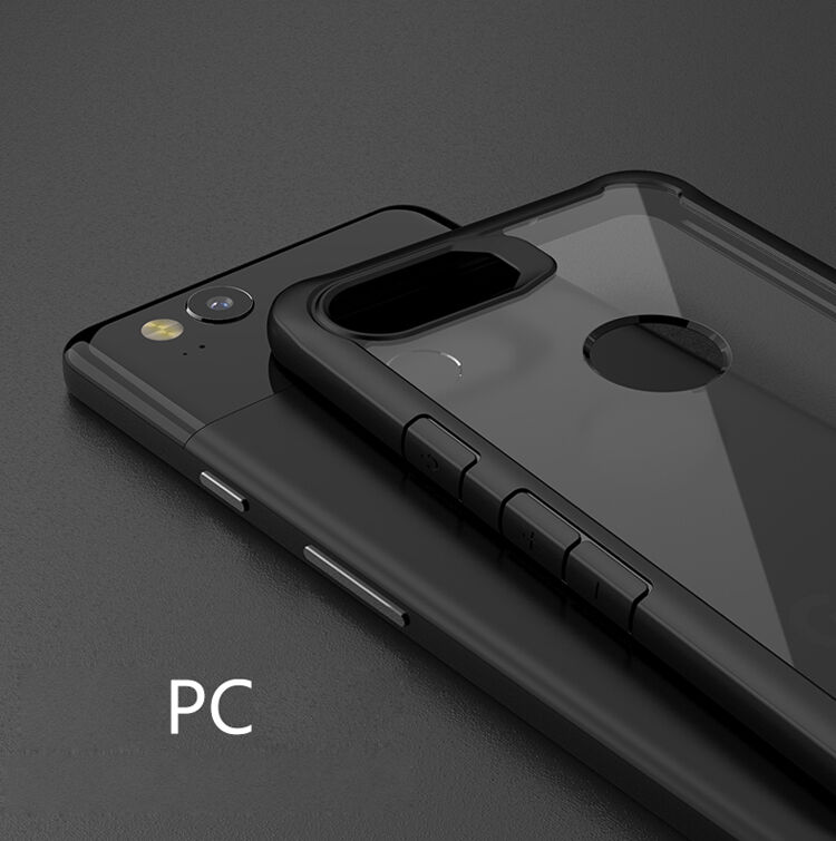 Ipaky nárazuvzdorný číry kryt s rámčekom pre Google Pixel 2 - čierny