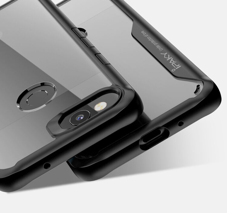 Ipaky nárazuvzdorný číry kryt s rámčekom pre Google Pixel 2 - čierny