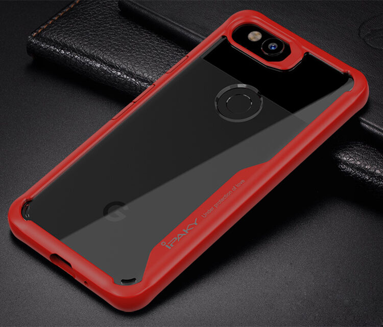 Ipaky nárazuvzdorný číry kryt s rámčekom pre Google Pixel 2 - čierny