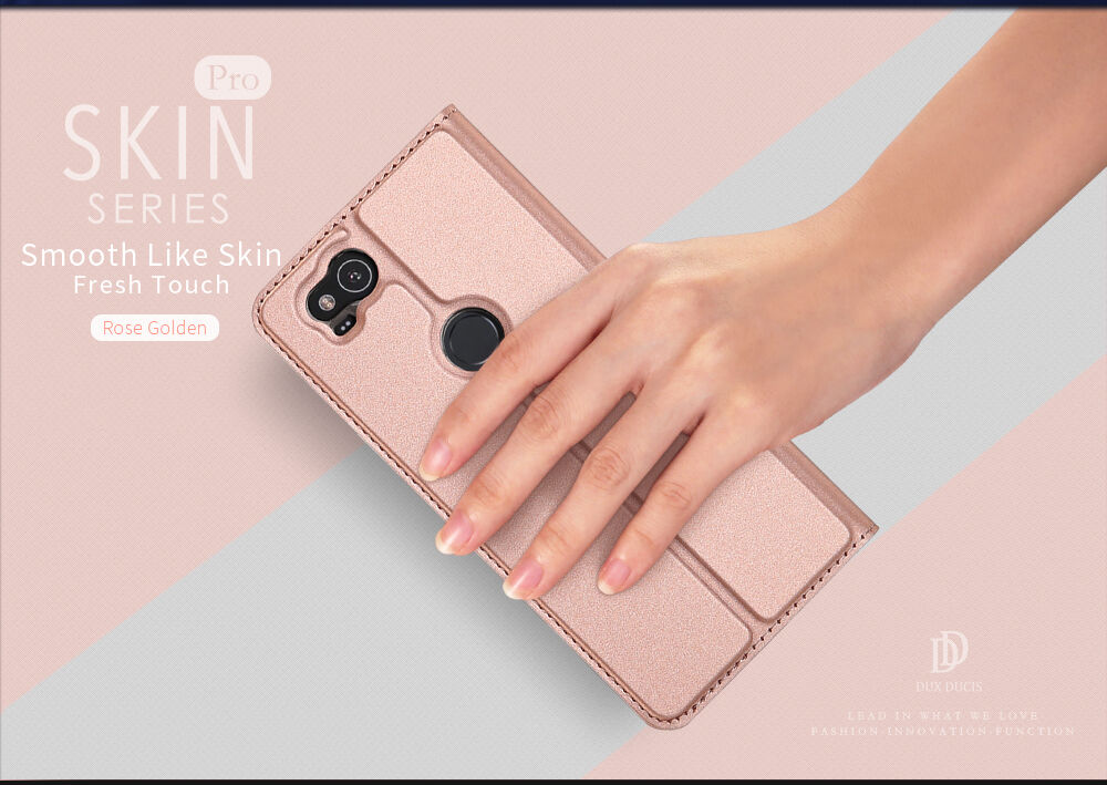 Dux Ducis Skin Pro flipové puzdro pre Google Pixel 2 - ružovo-zlaté