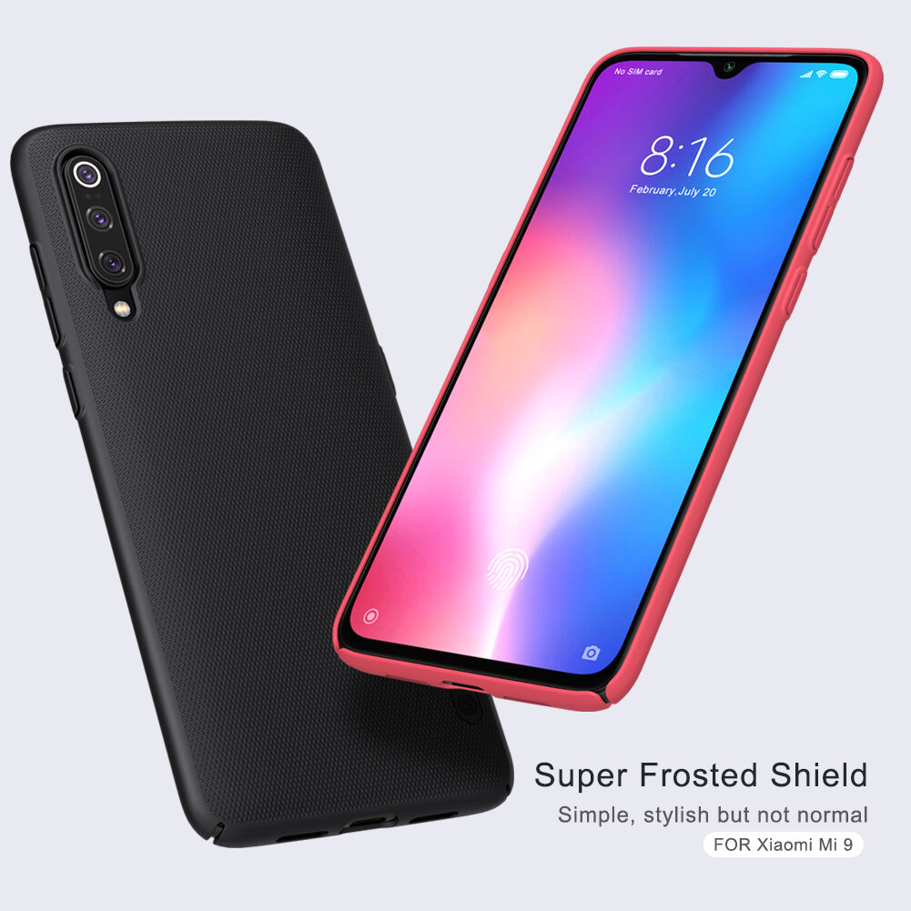 Nillkin drážkovaný kryt z tvrdého plastu pre Xiaomi Mi 9 - červený