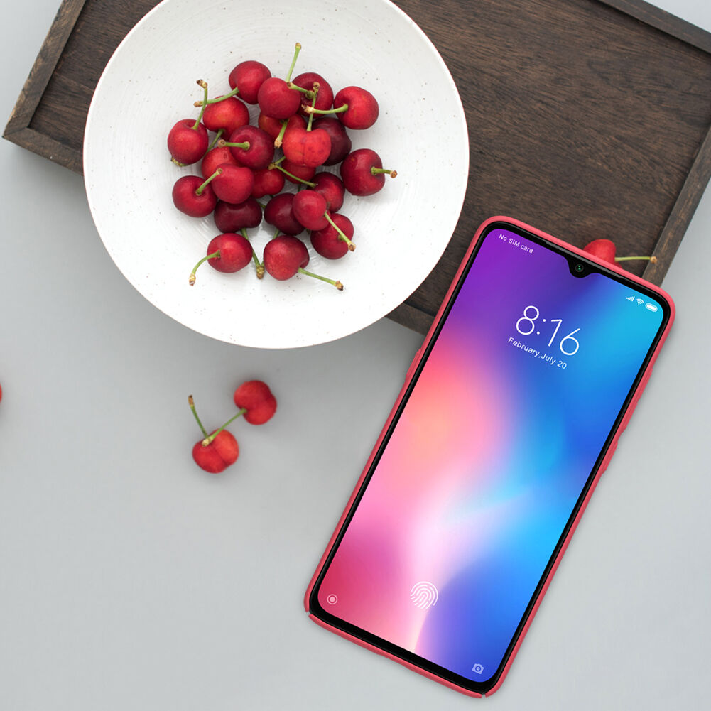 Nillkin drážkovaný kryt z tvrdého plastu pre Xiaomi Mi 9 - červený