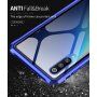 Kryt s kovovým rámčekom a tvrdeným sklom pre Xiaomi Mi 9 - modrý
