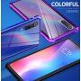 Kryt s kovovým rámčekom a tvrdeným sklom pre Xiaomi Mi 9 - modrý