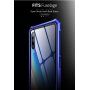 Kryt s kovovým rámčekom a tvrdeným sklom pre Xiaomi Mi 9 - modrý