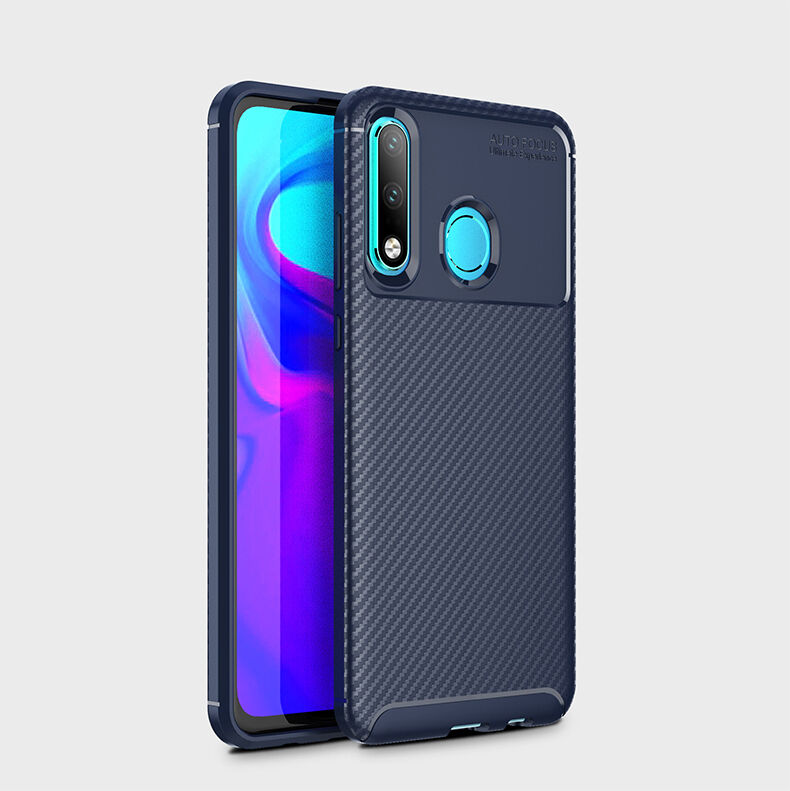 Plastový kryt s textúrou karbónu pre Huawei P30 Lite - čierny