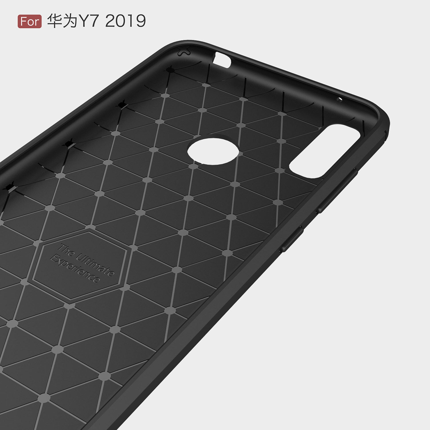 Plastový kryt s brúsenou textúrou pre Huawei Y7 (2019) - čierny