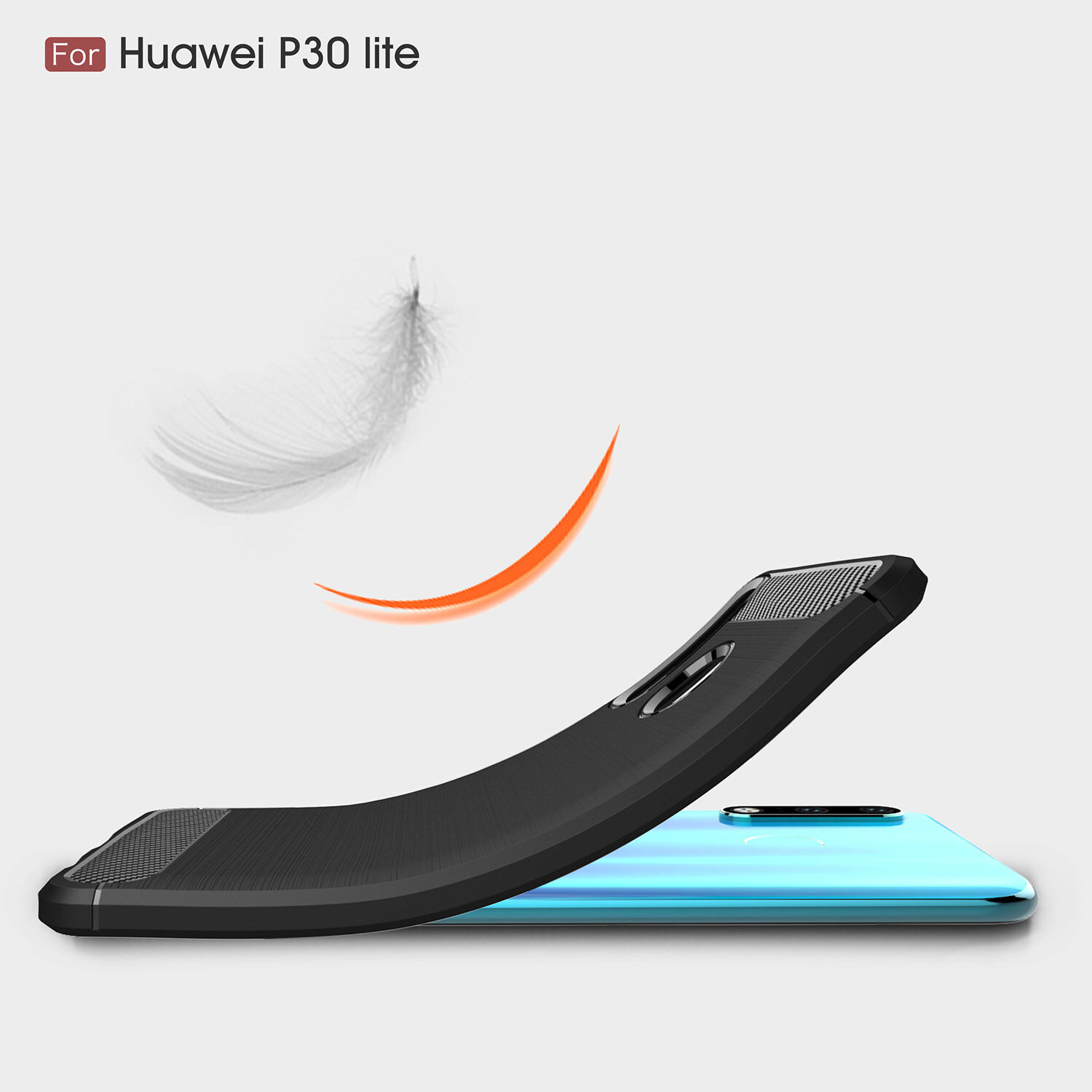 Plastový kryt s brúsenou textúrou pre Huawei P30 Lite - tmavomodrý