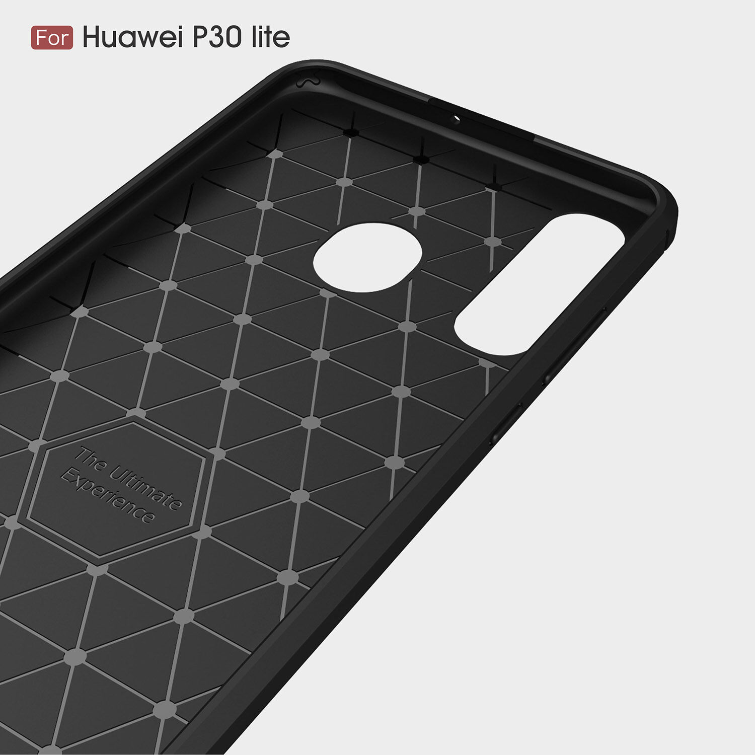 Plastový kryt s brúsenou textúrou pre Huawei P30 Lite - čierny