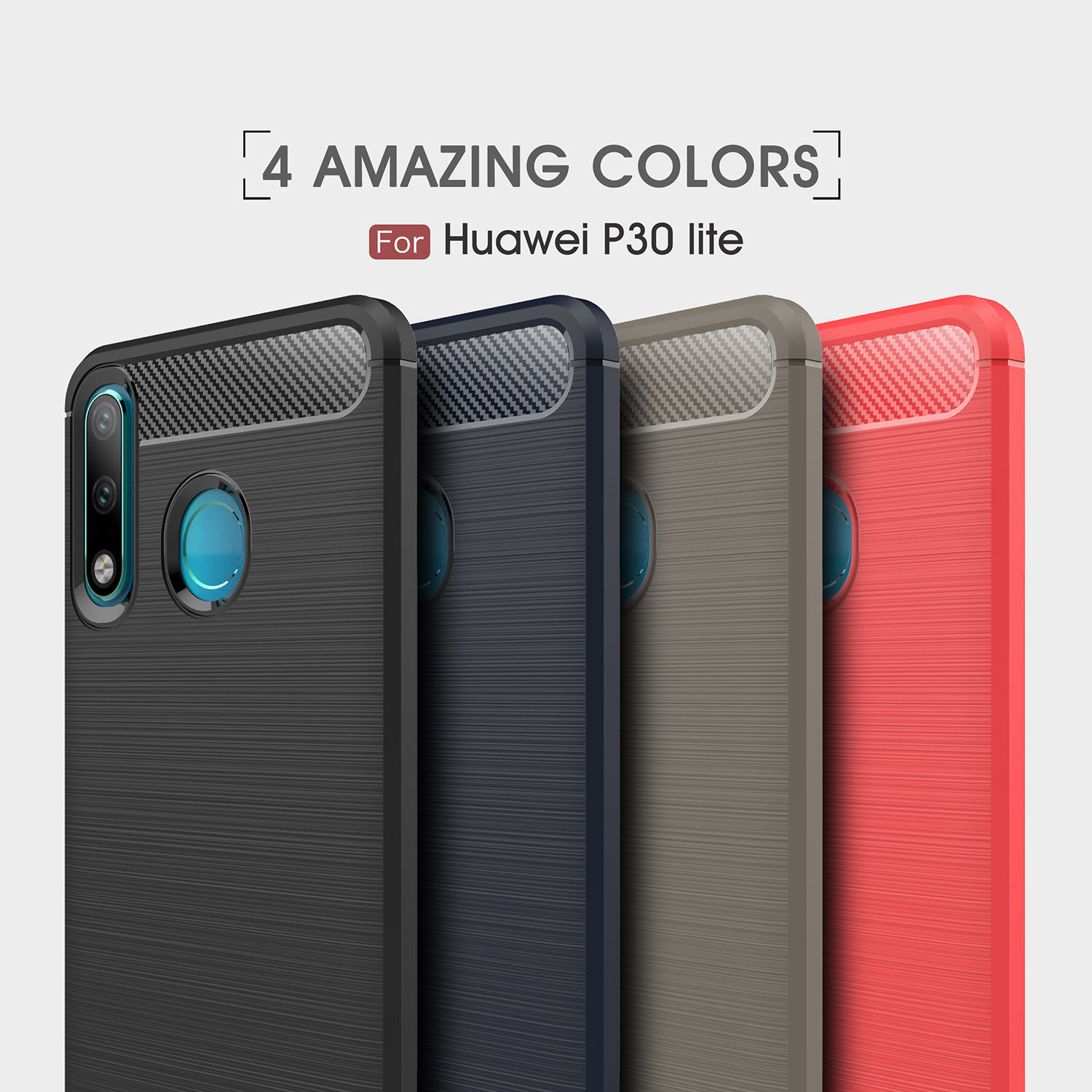 Plastový kryt s brúsenou textúrou pre Huawei P30 Lite - čierny