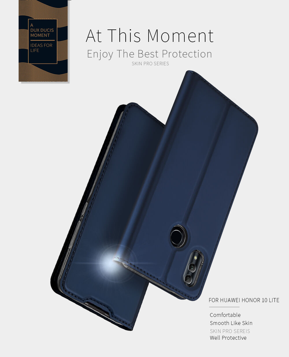 Dux Ducis Skin Pro flipové puzdro pre Honor 10 Lite - tmavomodré