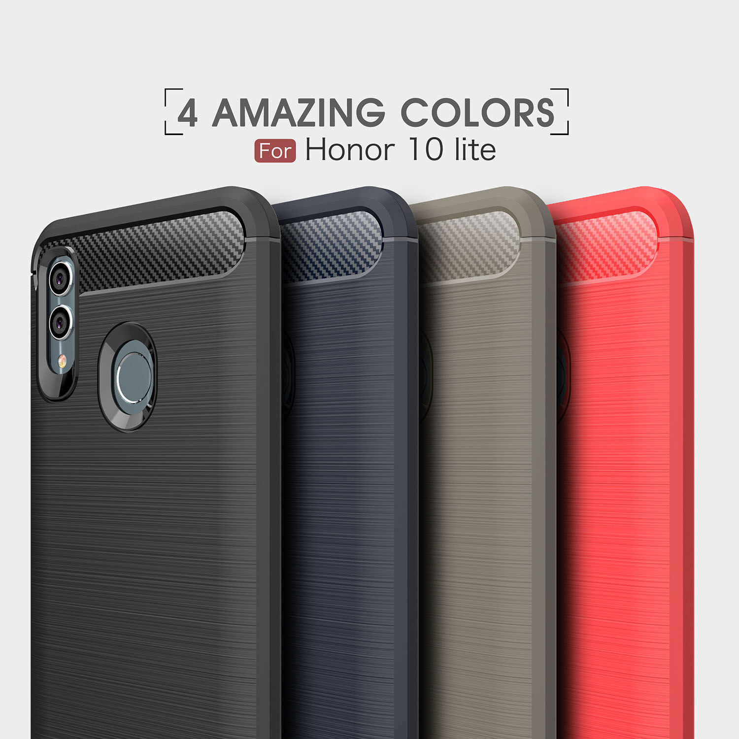 Kryt s brúsenou a karbónovou textúrou pre Huawei P Smart (2019) / Honor 10 Lite - tmavomodrý