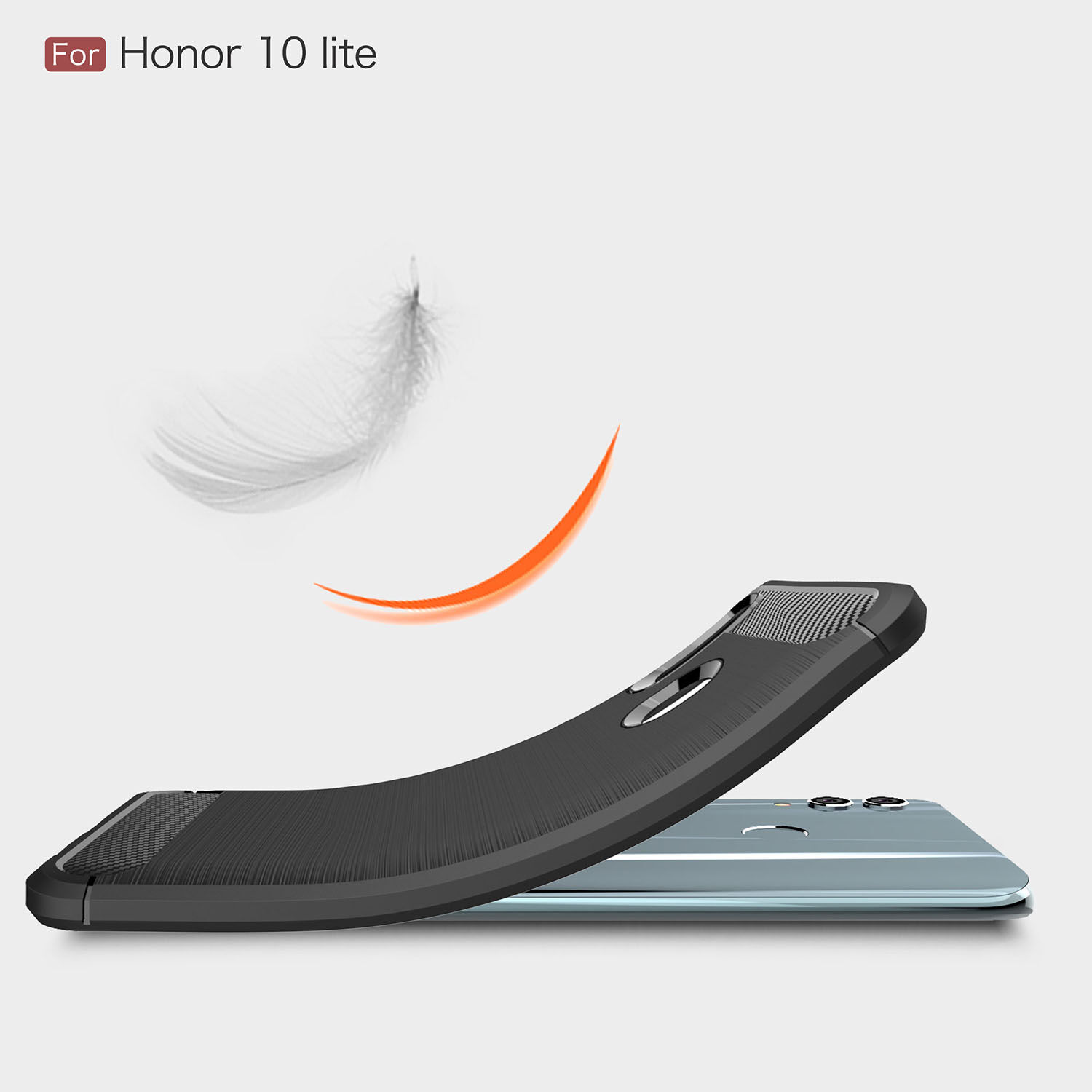 Kryt s brúsenou a karbónovou textúrou pre Huawei P Smart (2019) / Honor 10 Lite - čierny