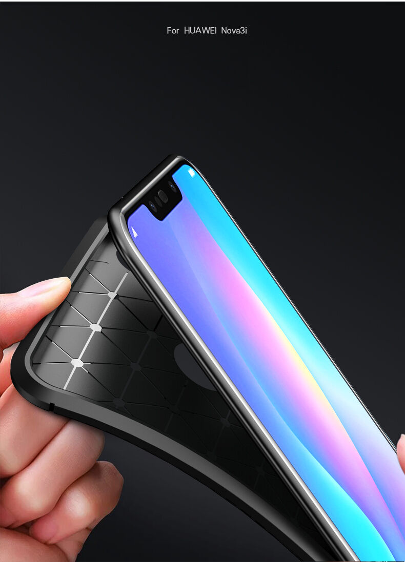 Plastový kryt s textúrou karbónu pre Huawei Nova 3i - čierny