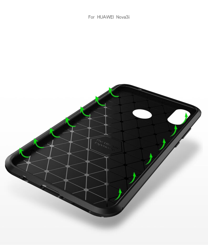 Plastový kryt s textúrou karbónu pre Huawei Nova 3i - čierny