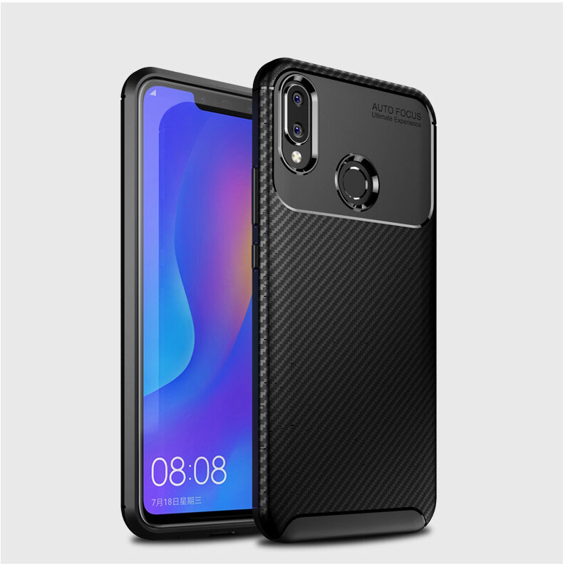 Plastový kryt s textúrou karbónu pre Huawei Nova 3i - čierny