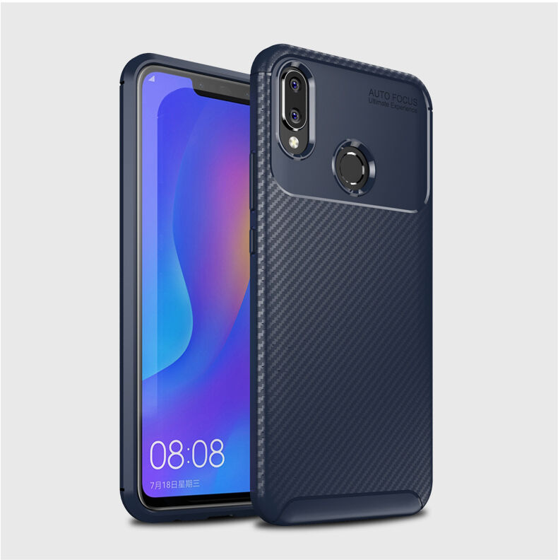 Plastový kryt s textúrou karbónu pre Huawei Nova 3i - čierny