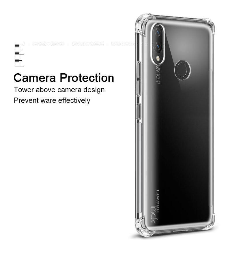 Imak číry kryt s rámčekom pre Huawei Nova 3i - strieborný