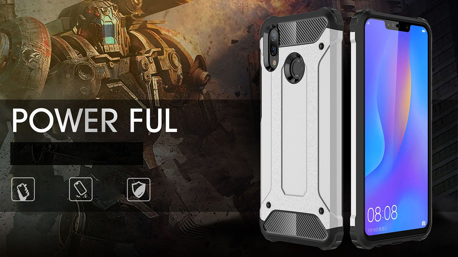Superodolný kryt Armor pre Huawei Nova 3i - zlatoružový