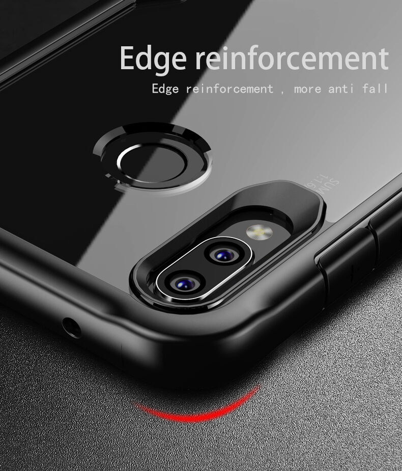 Ipaky číry kryt s rámčekom pre Huawei Nova 3 - červený