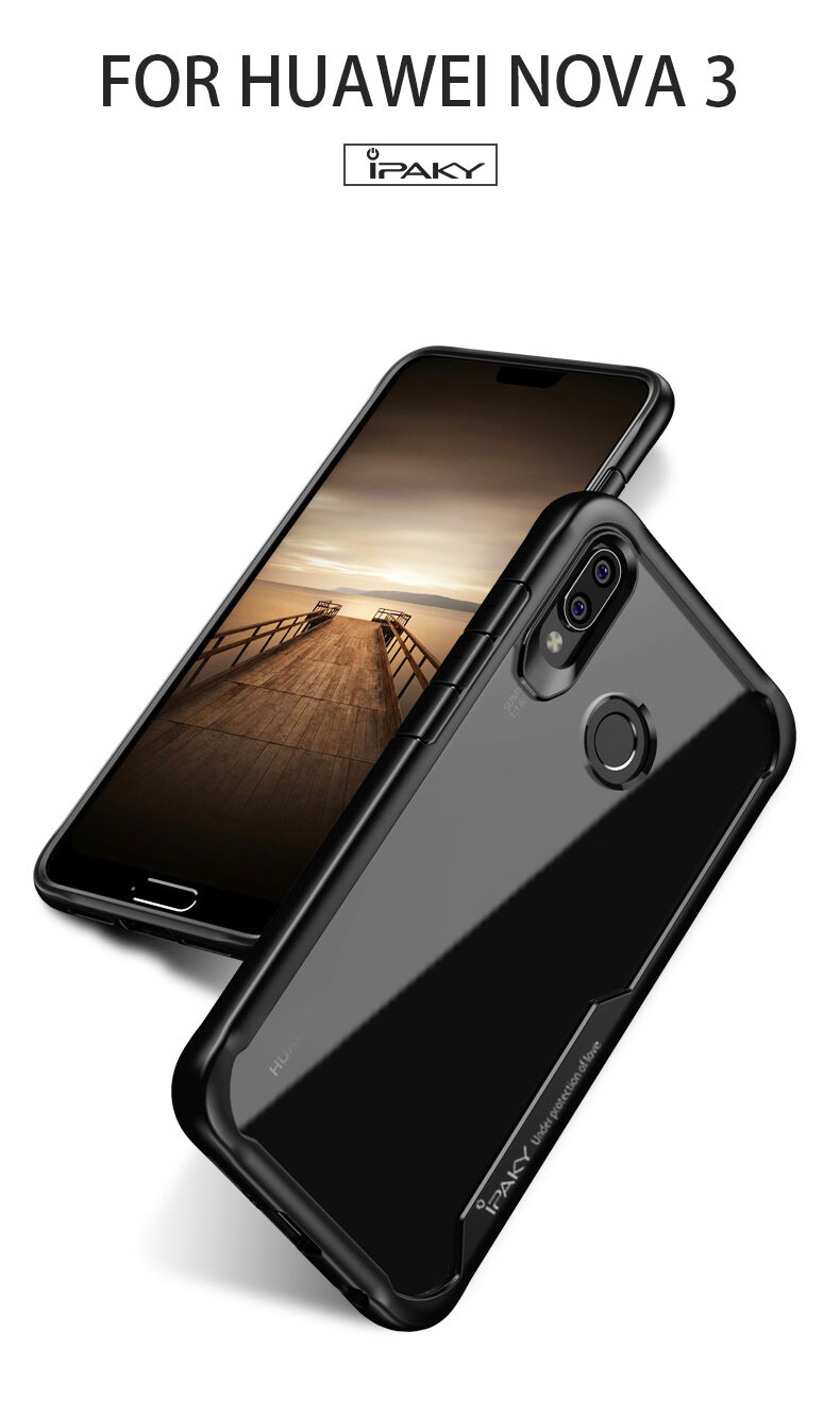 Ipaky číry kryt s rámčekom pre Huawei Nova 3 - čierny