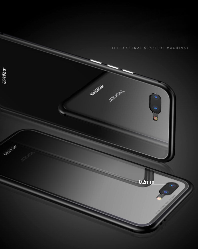 Luphie kovový rámček s tvrdeným sklom pre Honor 10 - čierny/transparentný