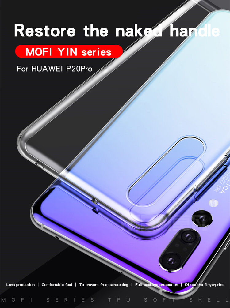 Mofi Yin priehľadný kryt z mäkkého plastu pre Huawei P20 Pro - ružový