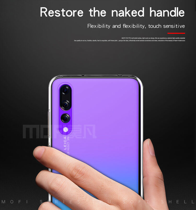 Mofi Yin priehľadný kryt z mäkkého plastu pre Huawei P20 Pro - ružový