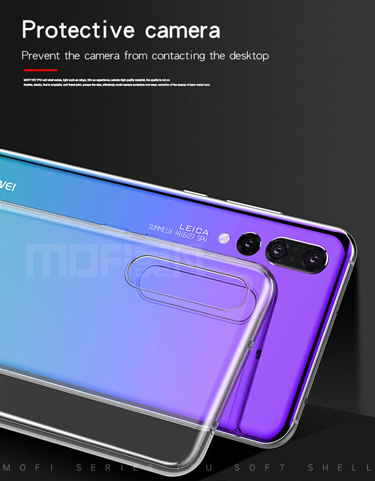 Mofi Yin priehľadný kryt z mäkkého plastu pre Huawei P20 Pro - číry