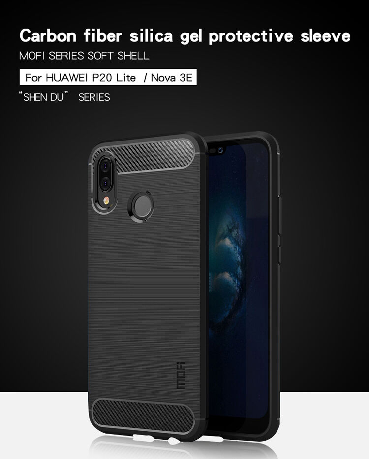 Mofi Plastový kryt s brúsenou textúrou pre Huawei P20 Lite - čierny