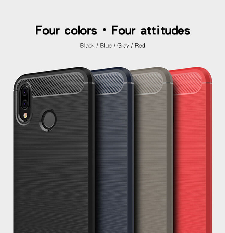 Mofi Plastový kryt s brúsenou textúrou pre Huawei P20 Lite - čierny