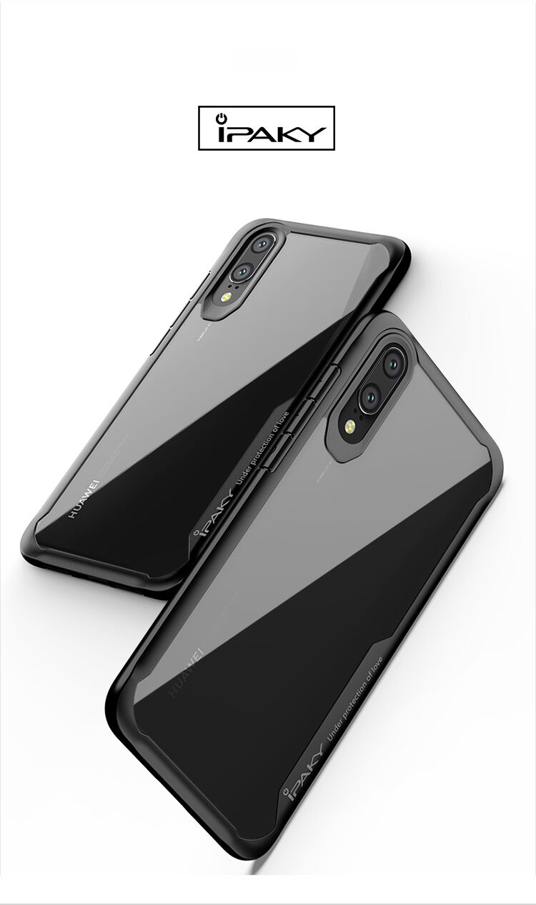 Ipaky číry kryt s rámčekom pre Huawei P20 Lite - červený