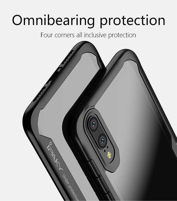 Ipaky číry kryt s rámčekom pre Huawei P20 Lite - červený
