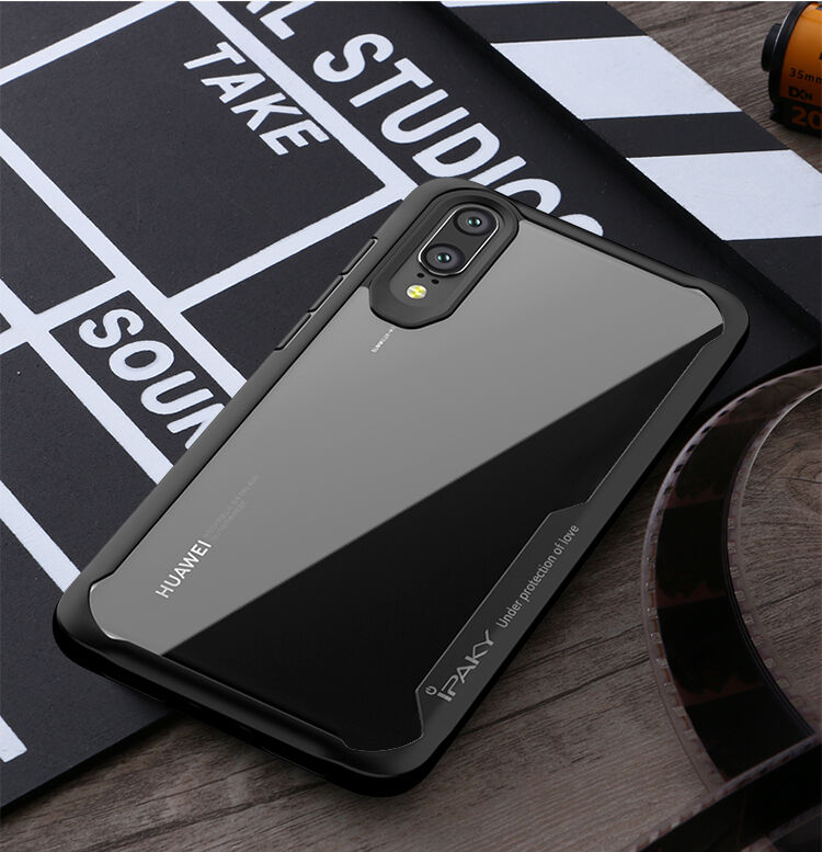 Ipaky číry kryt s rámčekom pre Huawei P20 Lite - čierny