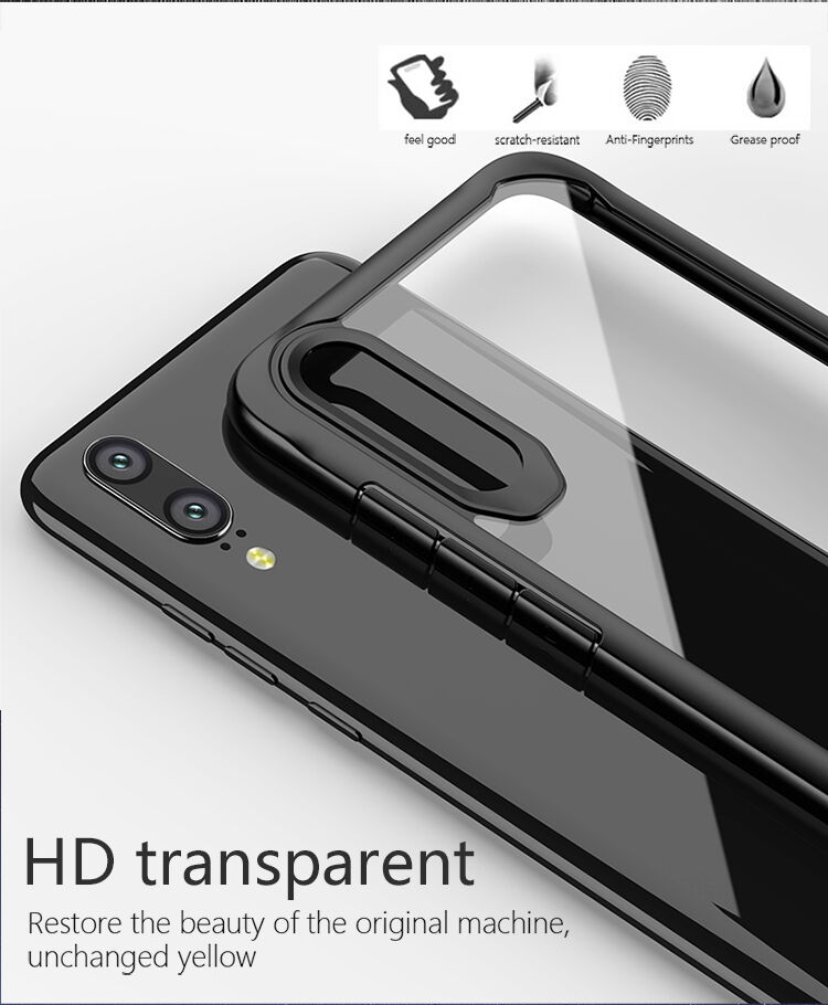 Ipaky číry kryt s rámčekom pre Huawei P20 Lite - čierny