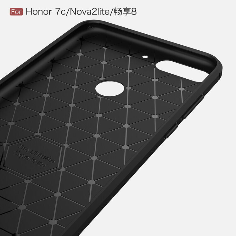 Plastový kryt s brúsenou textúrou pre Huawei Y7 Prime (2018) - červený