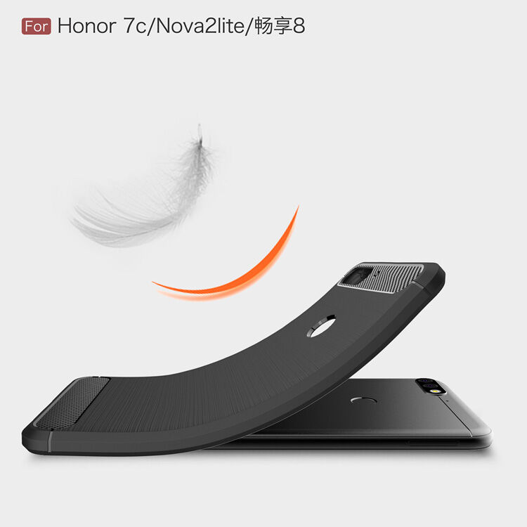 Plastový kryt s brúsenou textúrou pre Huawei Y7 Prime (2018) - červený