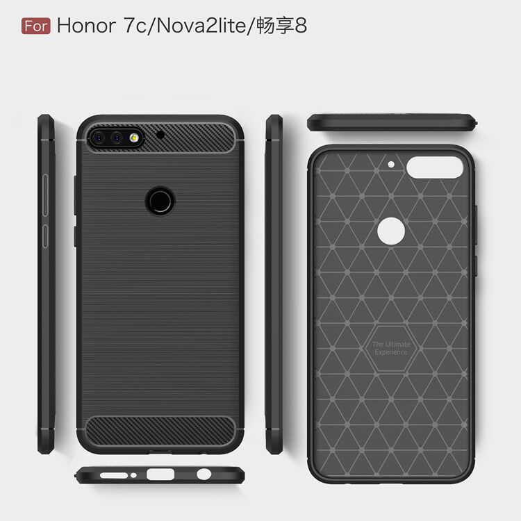 Plastový kryt s brúsenou textúrou pre Huawei Y7 Prime (2018) - červený