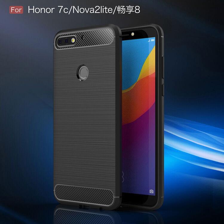 Plastový kryt s brúsenou textúrou pre Huawei Y7 Prime (2018) - čierny