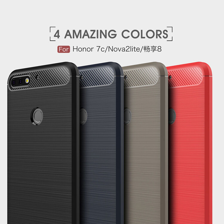 Plastový kryt s brúsenou textúrou pre Huawei Y7 Prime (2018) - čierny