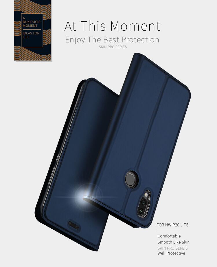 Dux Ducis Skin Pro flipové puzdro pre Huawei P20 Lite - ružovo-zlaté