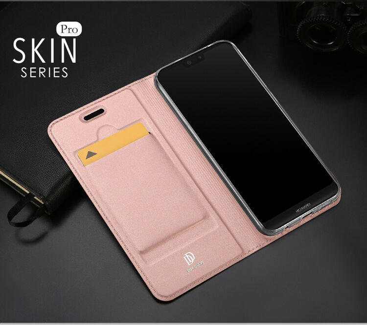 Dux Ducis Skin Pro flipové puzdro pre Huawei P20 Lite - ružovo-zlaté