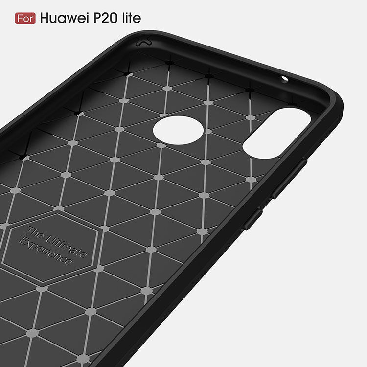 Plastový kryt s brúsenou textúrou na Huawei P20 Lite - čierny