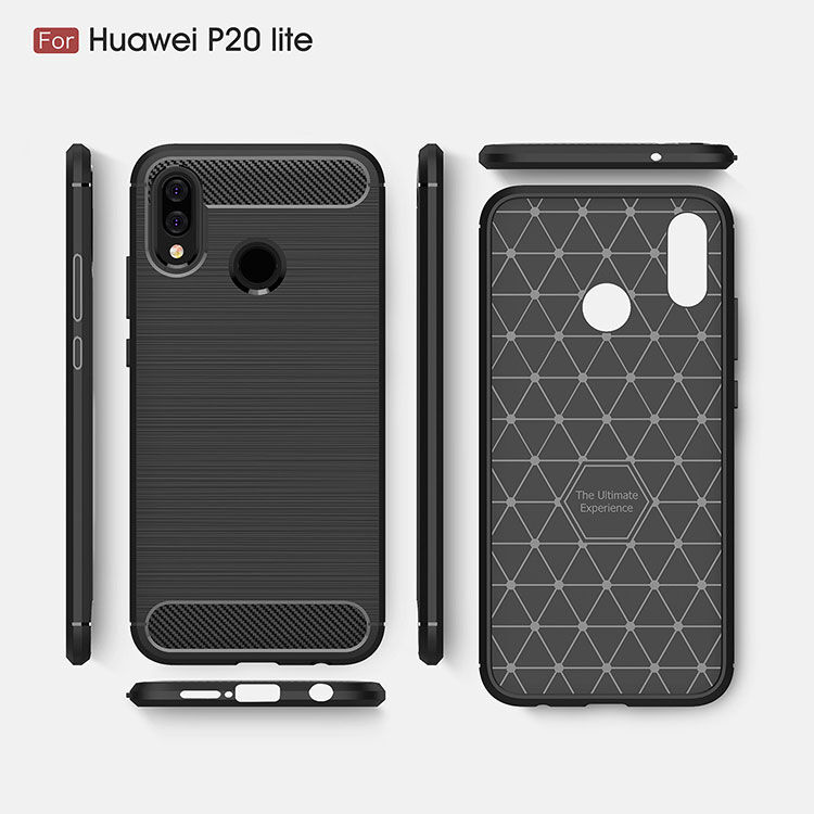 Plastový kryt s brúsenou textúrou na Huawei P20 Lite - čierny Plastový kryt s brúsenou textúrou na Huawei P20 Lite - čierny
