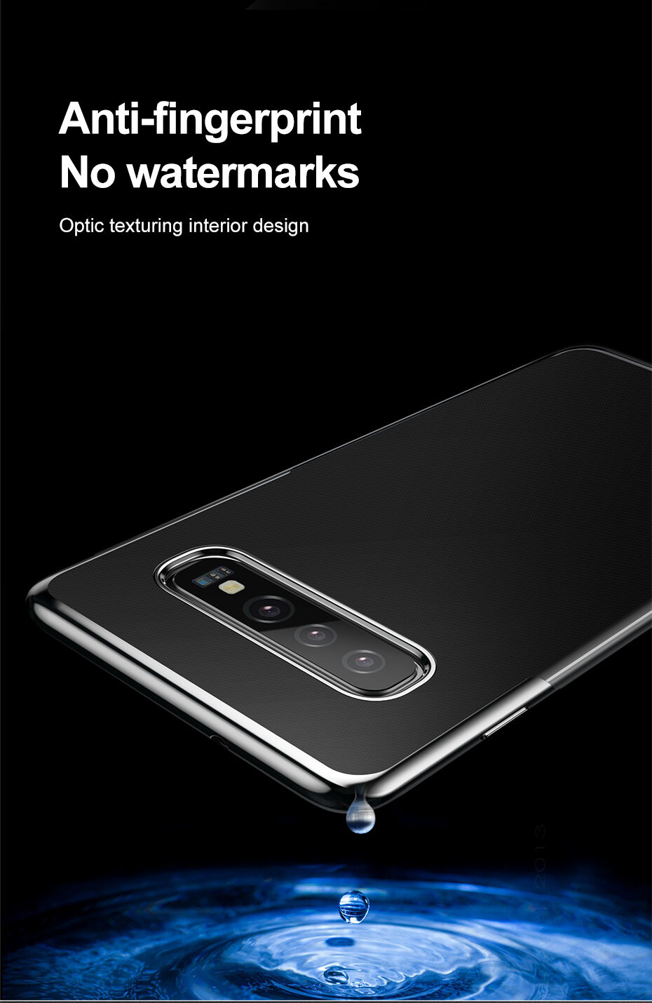 Baseus plastový číry kryt s rámčekom pre Samsung Galaxy S10 Plus - čierny